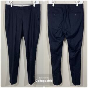 JOMERS VBC Navy Blue Flannel Trousers 34 X 34 Vitale Barberis Canonico Pants